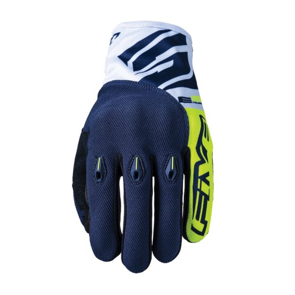 GUANTES FIVE E-3 EVO AMARILLO FLUOR / AZUL