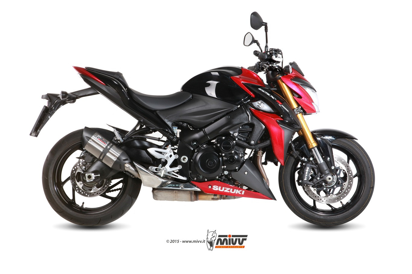Mivv Slip-On Suono St. Steel con tapa carbono Suzuki GSX-S 1000 / 1000 F 2015-20