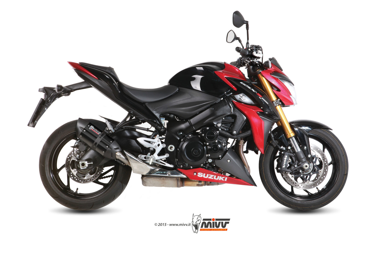 Mivv Slip-On Suono black con tapa carbono Suzuki GSX-S 1000 / 1000 F 2015-20