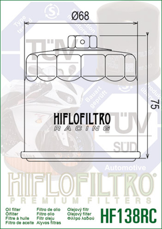 Filtro de aceite HIFLOFILTRO Racing - HF138RC
