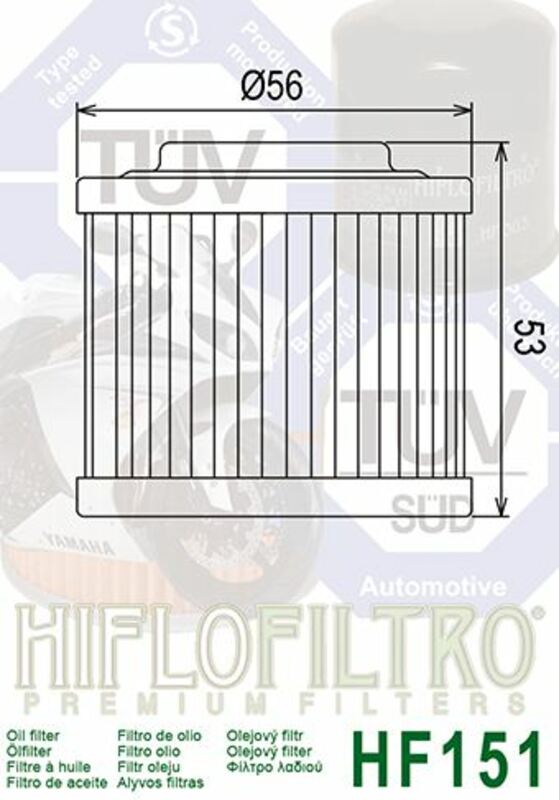 Filtro de aceite HIFLOFILTRO - HF151