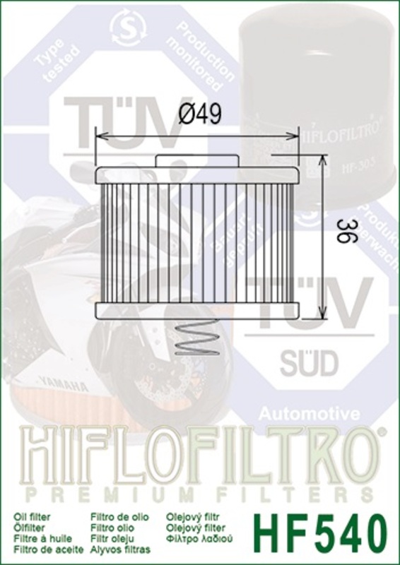 Filtro de aceite HIFLOFILTRO - HF540