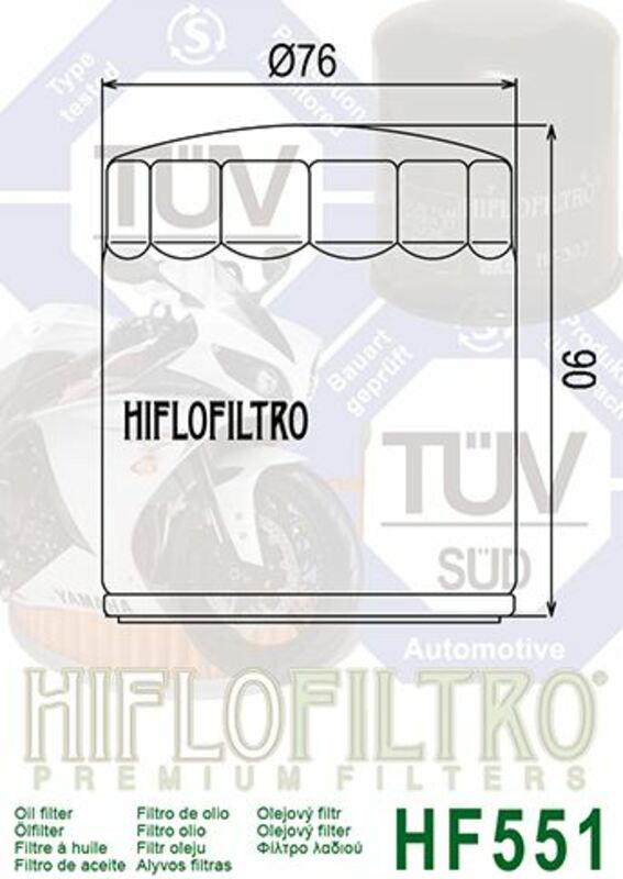 Filtro de aceite HIFLOFILTRO - HF551