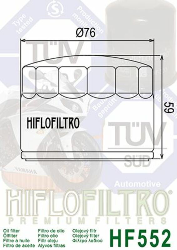 Filtro de aceite HIFLOFILTRO - HF552