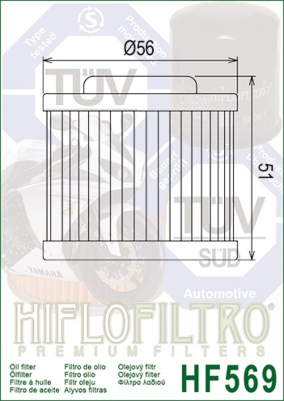 Filtro de aceite HIFLOFILTRO - HF569