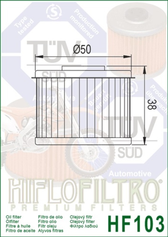 Filtro de aceite HIFLOFILTRO Racing - HF103