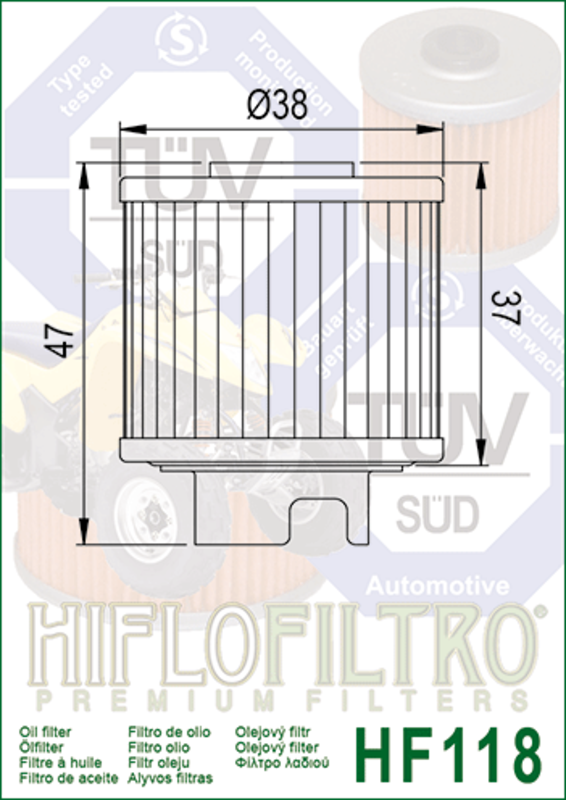 Filtro de aceite HIFLOFILTRO - HF118