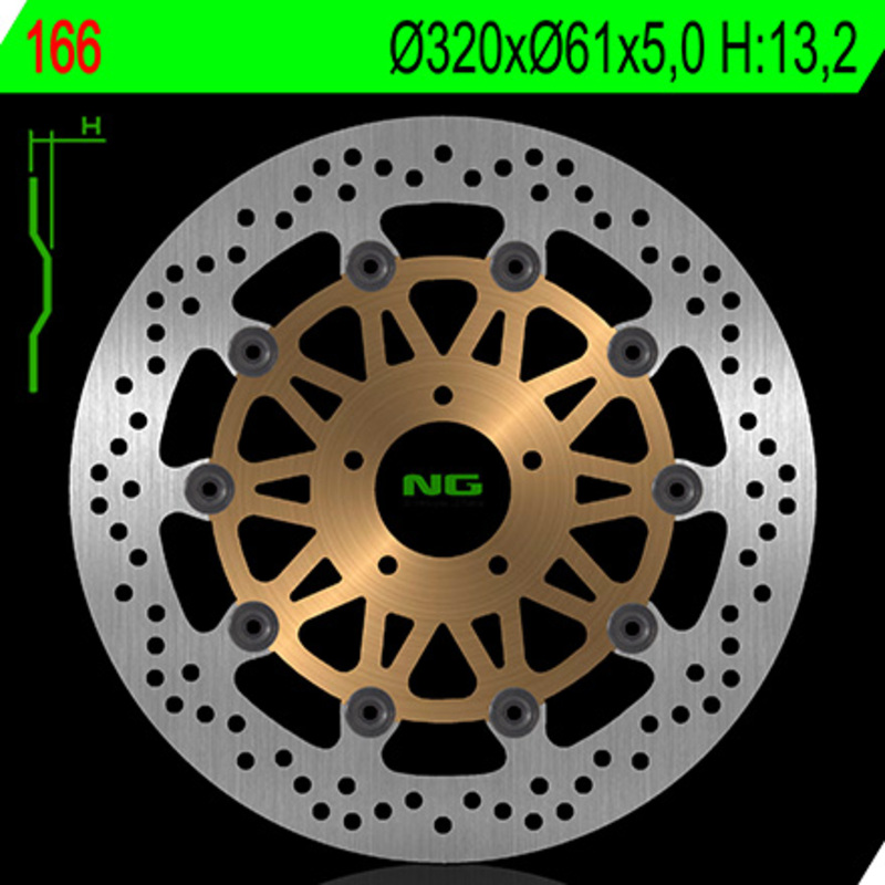 Disco de freno NG BRAKES redondo flotante 166