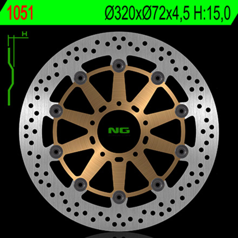 Disco de freno NG BRAKES redondo flotante 1051