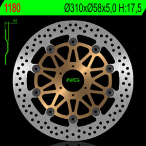 Disco de freno NG BRAKES redondo flotante 1180