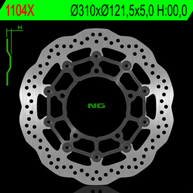 Disco de freno NG BRAKES ondulado flotante 1104X
