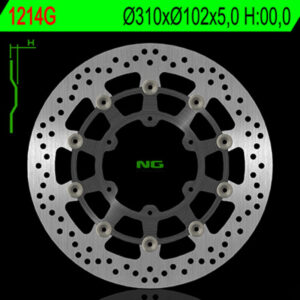Disco de freno NG BRAKES redondo flotante (centro en aluminio) 1214G