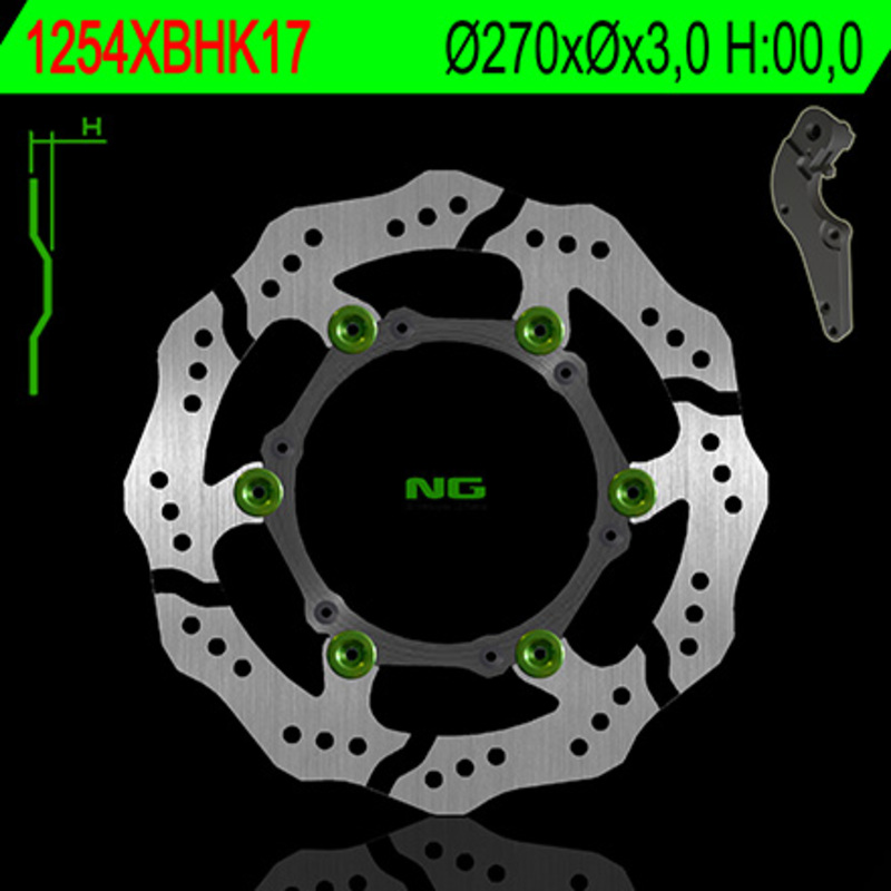 Disco de freno NG BRAKES ondulado flotante 1254XBH