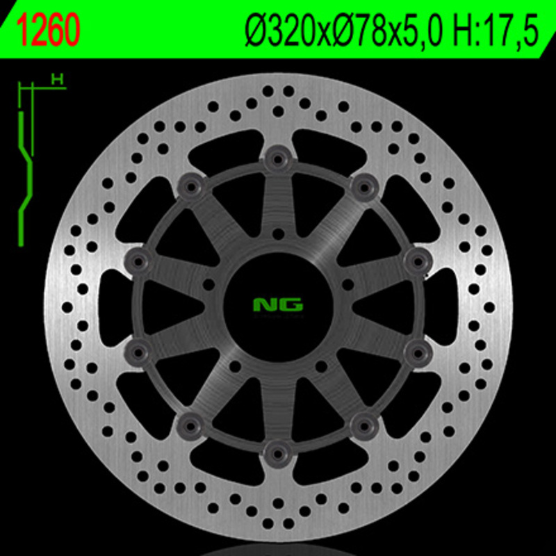 Disco de freno NG BRAKES redondo flotante 1260G