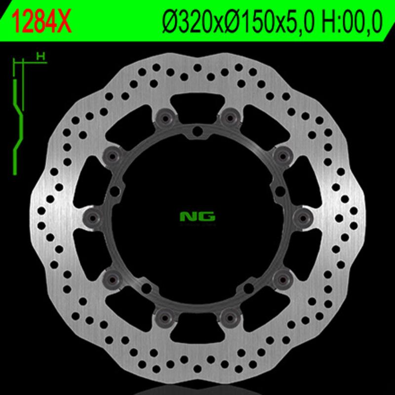 Disco de freno NG BRAKES ondulado flotante 1284X