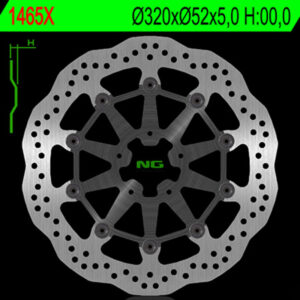 Disco de freno NG BRAKES ondulado flotante 1465X