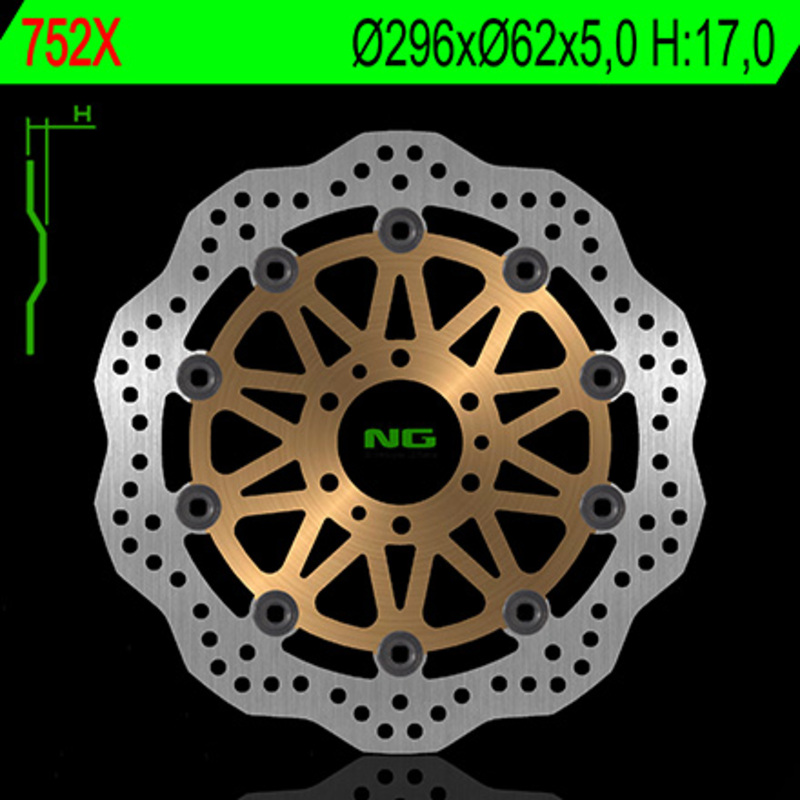 Disco de freno NG BRAKES ondulado flotante 752X