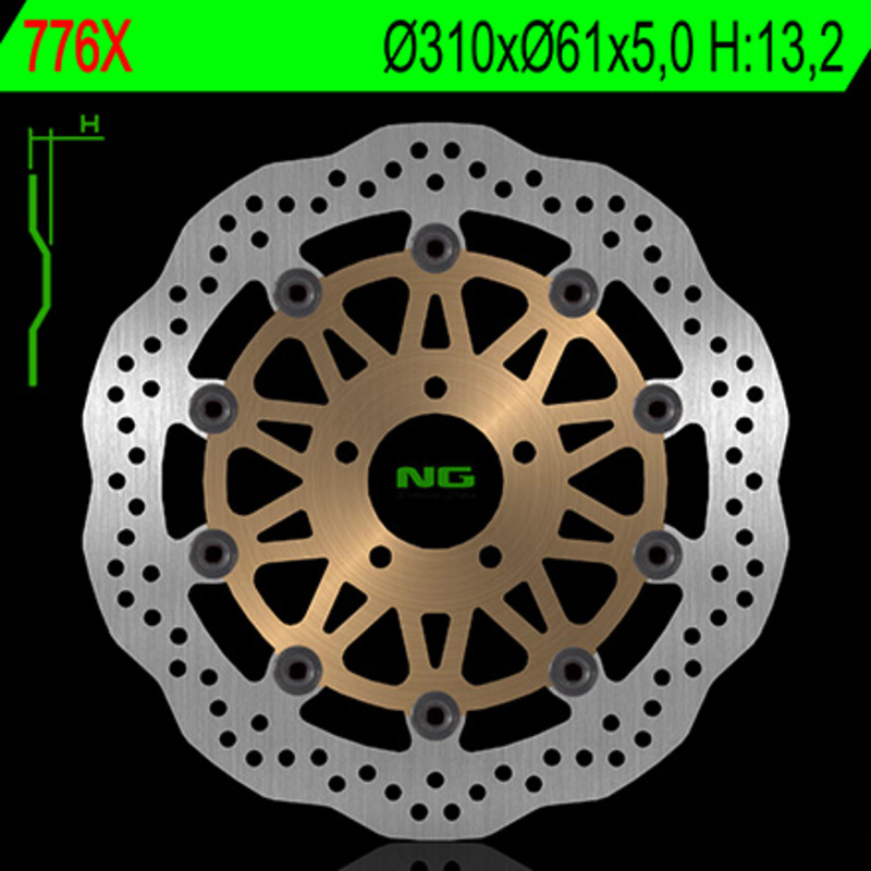 Disco de freno NG BRAKES ondulado flotante 776X