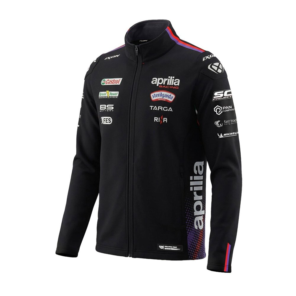 CHAQUETA IXON SW1 APRILIA 26 NEGRO/VIOLETA/ROJO FLUO