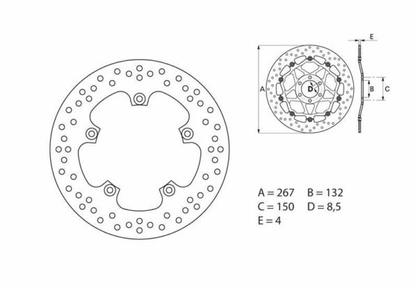 Disco de freno Brembo 68B407C3