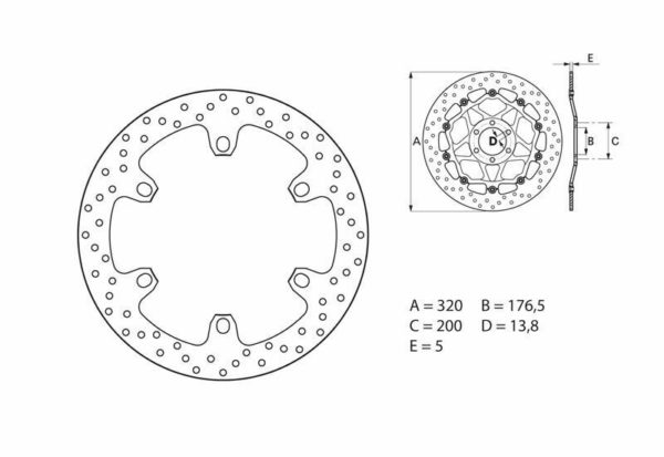 Disco de freno Brembo 68B407F3