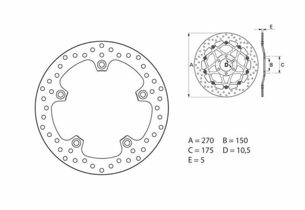 Disco de freno Brembo 68B407G0