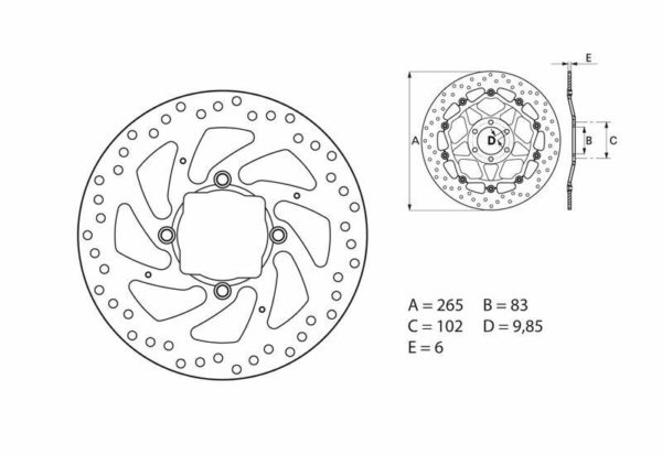 DISCO DE FRENO BREMBO ORO SERIE 68B407H2
