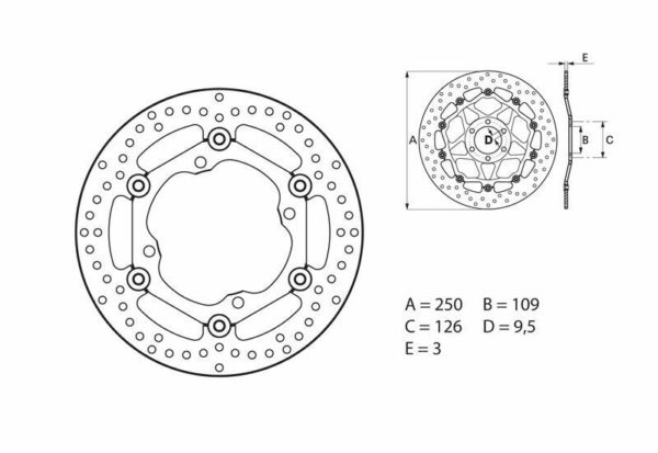 Disco de freno flotante Brembo 78B40811