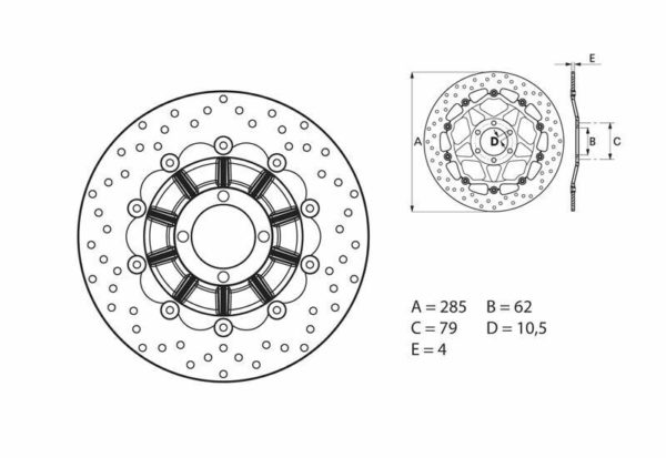 Disco de freno flotante Brembo 78B40816