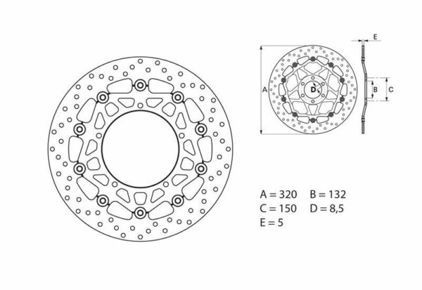 Disco de freno flotante Brembo 78B40871