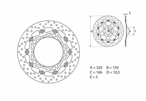 Disco de freno flotante Brembo 78B40872