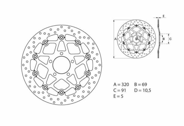 Disco de freno flotante Brembo 78B40875