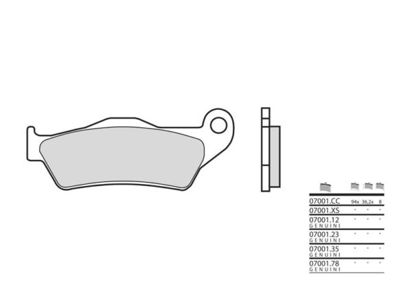 BREMBO Scooter Pastillas de Freno de Metal Sinterizado - 07001XS