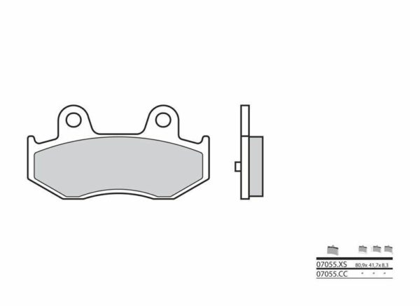 Pastillas de freno sinterizadas Brembo 07055XS