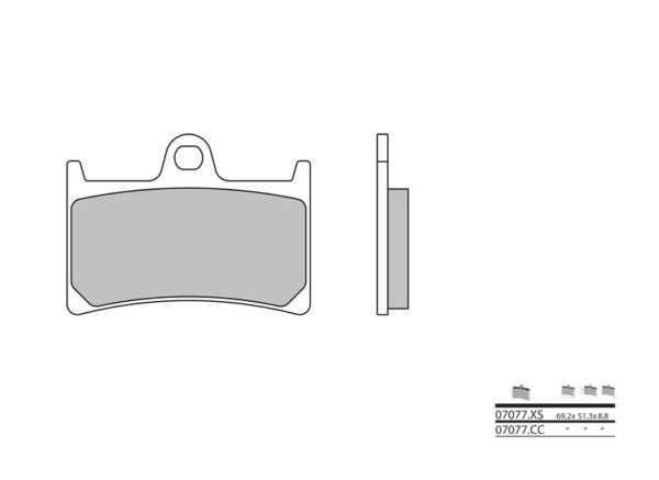 Pastillas de freno sinterizadas Brembo 07077XS