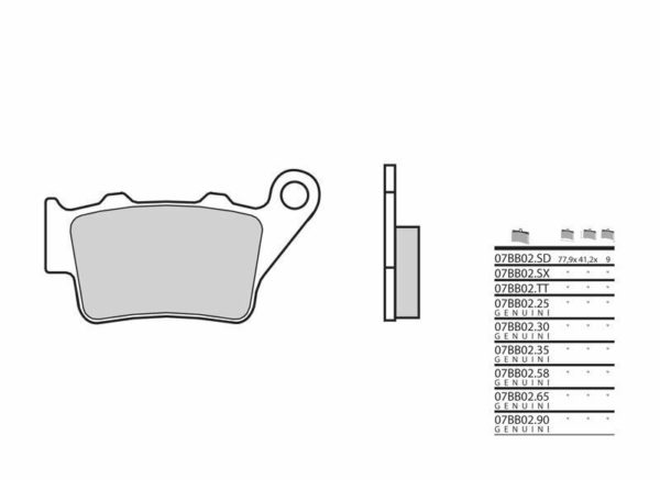 Pastillas de freno sinterizadas de competición Brembo 07BB02SX