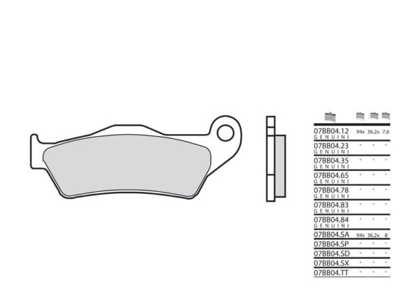 Pastillas de freno sinterizadas Brembo 07BB04LA