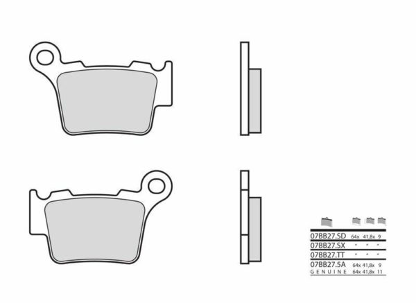 Pastillas de freno orgánicas Brembo 07BB27TT