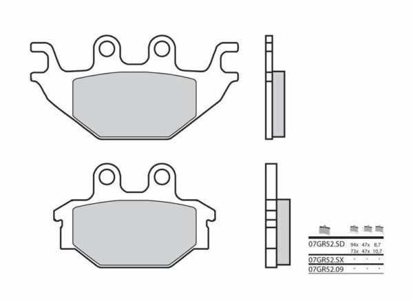 Pastillas de freno sinterizadas Brembo 07GR52SD