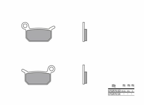 Pastillas de freno sinterizadas Brembo 07GR70SD