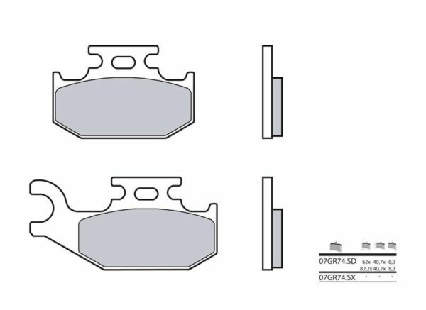 Pastillas de freno sinterizadas Brembo 07GR74SD