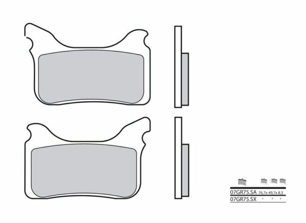 Pastillas de freno sinterizadas de competición Brembo 07GR75SX