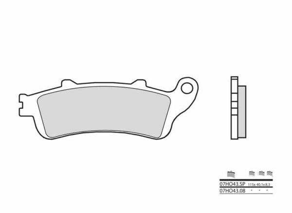 Pastillas de freno sinterizadas Brembo 07HO43SP