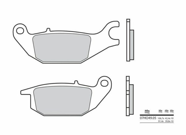 Pastillas de freno orgánicas Brembo 07HO4905