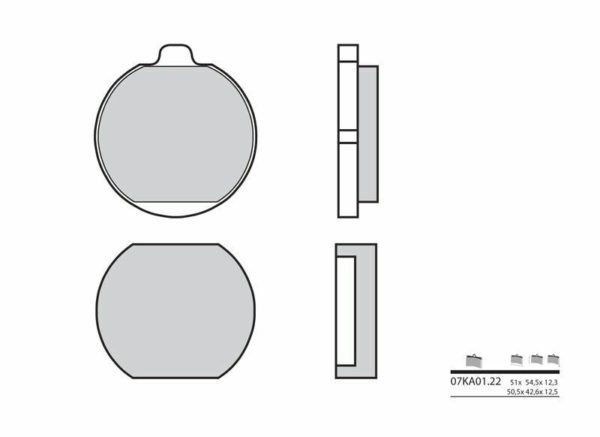 Pastillas de freno orgánicas Brembo 07KA0122