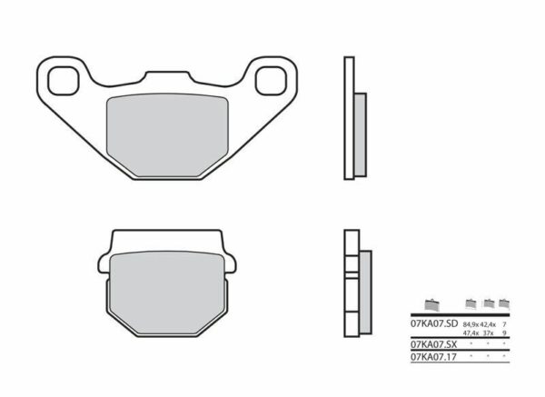 Pastillas de freno orgánicas Brembo 07KA0717