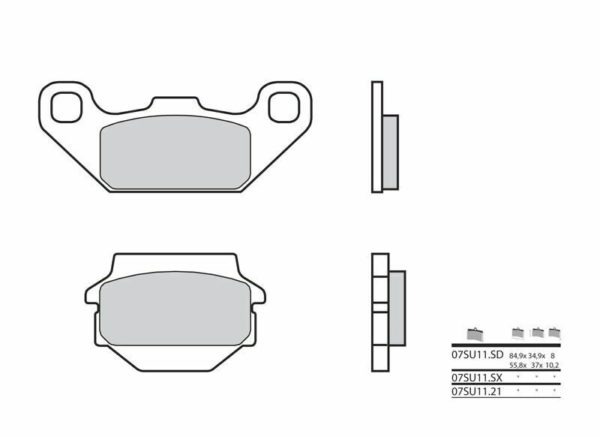 Pastillas de freno orgánicas Brembo 07SU1121