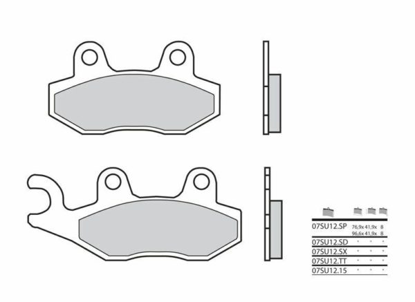 Pastillas de freno sinterizadas Brembo 07SU12SP