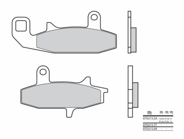 Pastillas de freno orgánicas Brembo 07SU1509