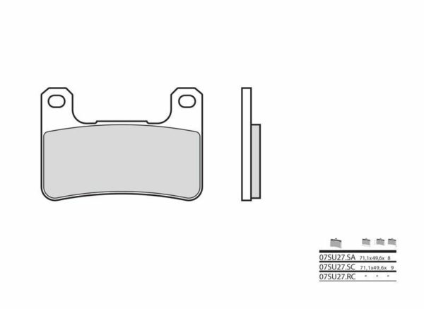 Pastillas de freno sinterizadas Brembo 07SU27SA